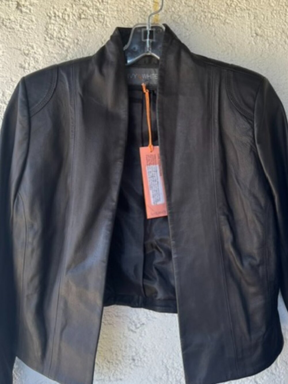 Luxurious Black Leather Cropped Jacket – new with tags - Picture 6 of 10
